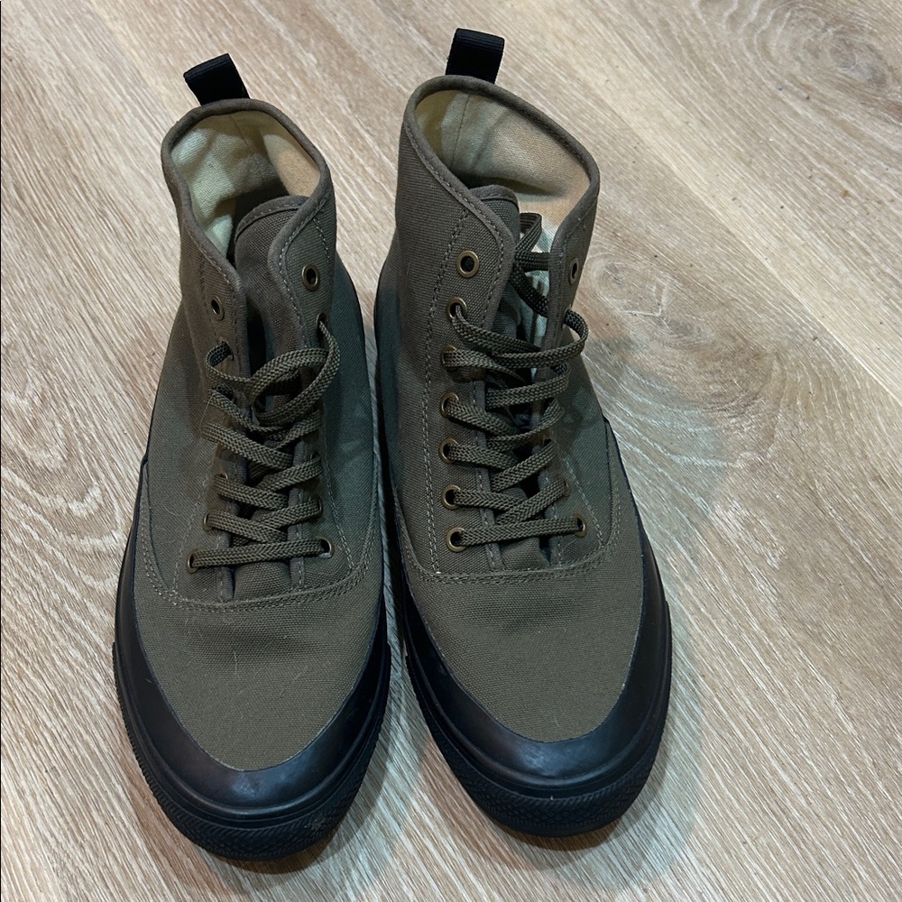 SeaVees Taylor Stitch Men's Canvas High-Top Sneakers - Olive & Black